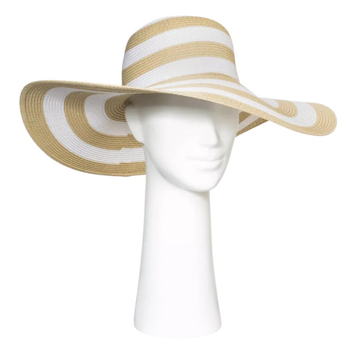 A New Day Women's Packable Straw Floppy Hat Natural/White - SafeSavings