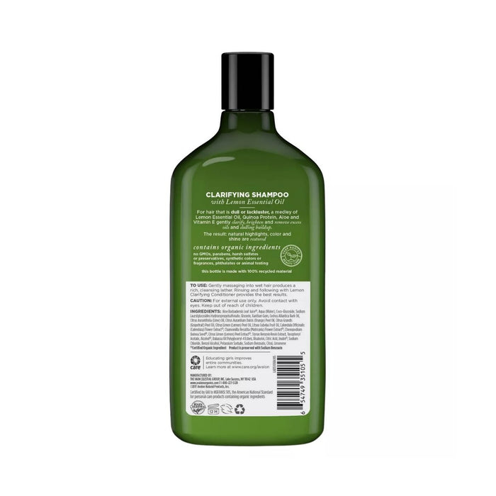 Avalon Organics Clarifying Lemon Shampoo 11oz - Best By