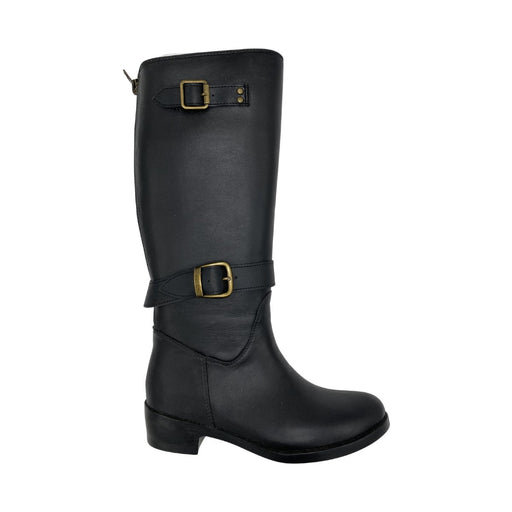 Capelli Belted Ankle Strap and Black Zipper Rain Boot - SafeSavings