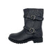 Carrie Silver Chess Buckle Black Boot - SafeSavings