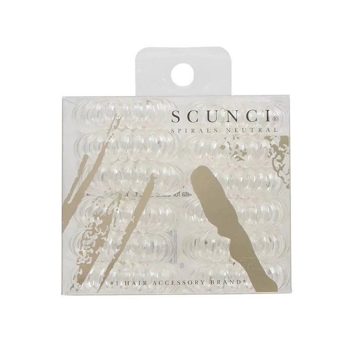 Copy of Scunci Small Glitter Spirals Clear 12-Pack - SafeSavings