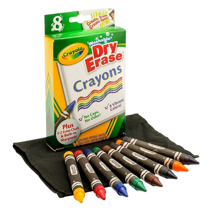 Crayola Washable Dry-Erase Crayons Assorted 8-Pack - SafeSavings
