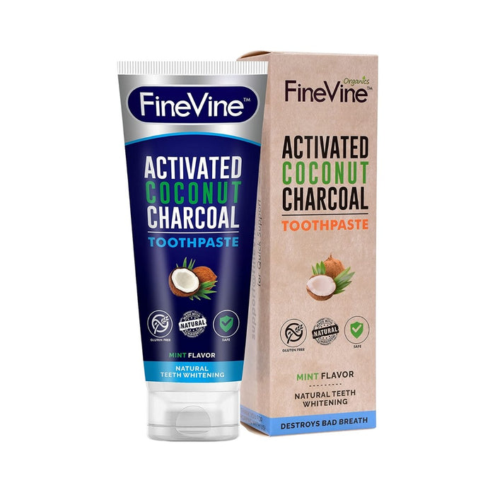 FineVine Flavored Charcoal Tooth Whitening Toothpaste 4 oz. - SafeSavings