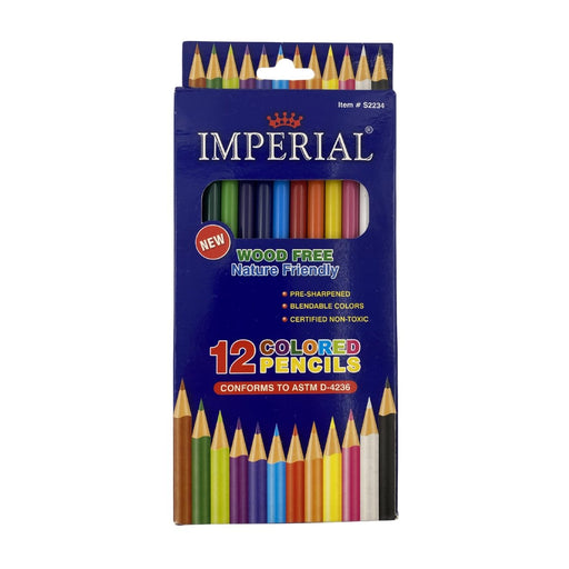 Imperial Colored Pencils Wood Free Nature Friendly 12-Pack - SafeSavings