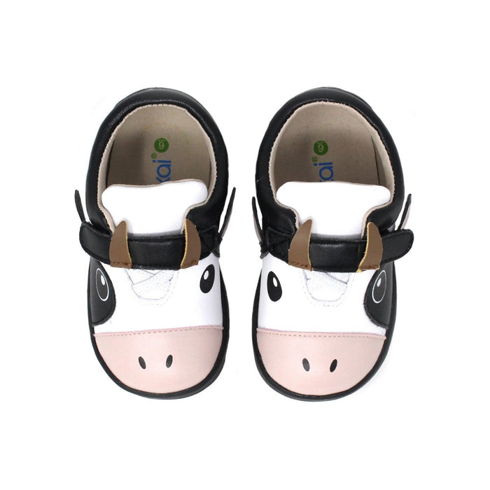 Kimi + Kai Unisex Sneaker Shoes Happy Cow Black White Sneaker - SafeSavings