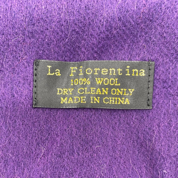 La Fiorentina Women’s Wool Scarf with Rabbit Fur Pom Poms - SafeSavings