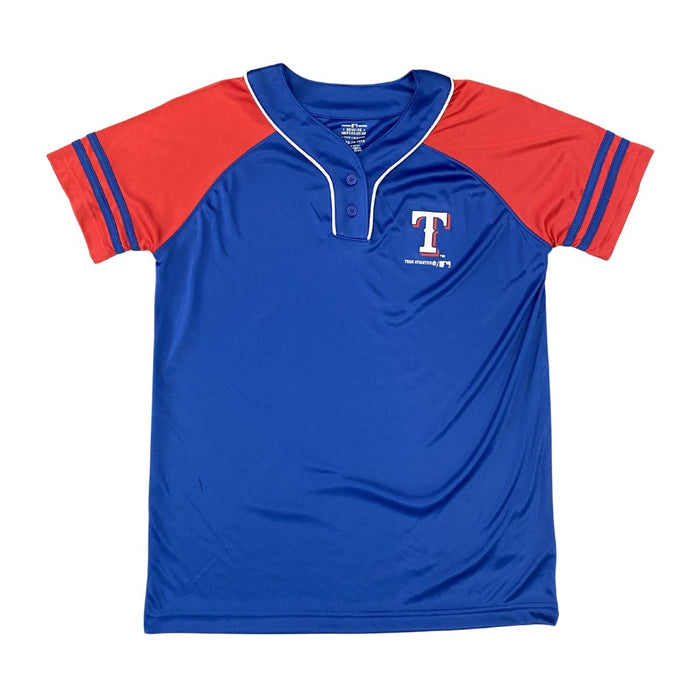 MLB Texas Rangers Baseball Girl's Royal and Red T-Shirt - SafeSavings