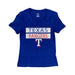 MLB Texas Rangers Baseball Girl's Royal Blue Sparkled V-Neck T-Shirt - SafeSavings