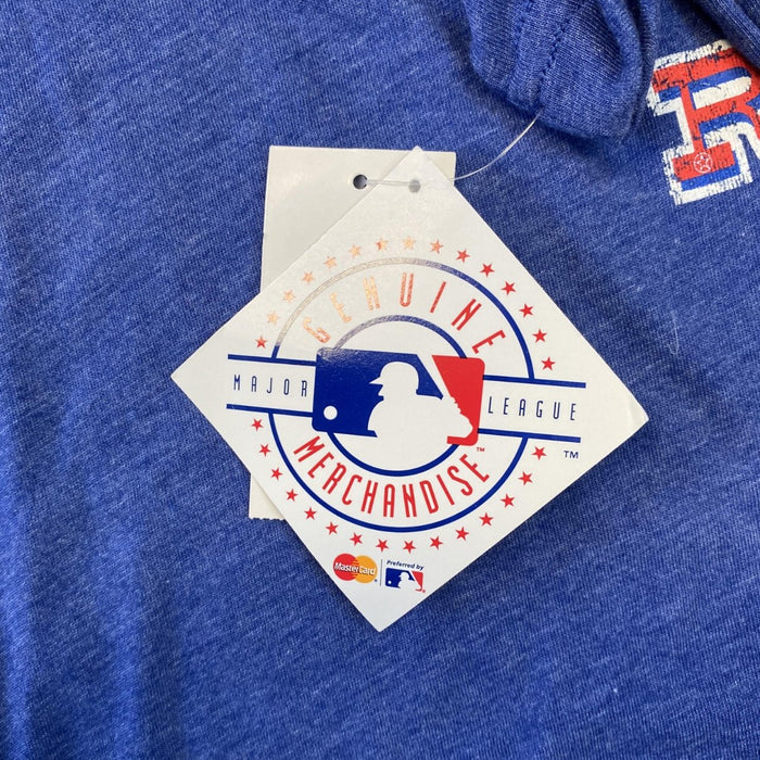 MLB Texas Rangers Baseball Men's Blue Retro Heathered T-Shirt - SafeSavings