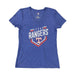 MLB Texas Rangers Baseball Women's Blue Retro Heathered V-Neck T-Shirt - SafeSavings