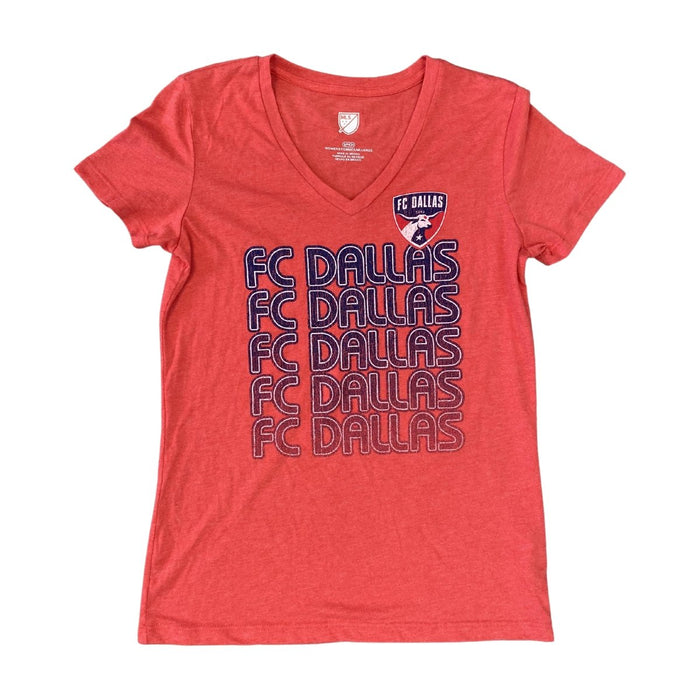 MLS FC Dallas Women's Marathon Red Short Sleeve T-Shirt - SafeSavings