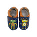 Momo Baby Boys Soft Sole Leather Baby Shoes Blue/Orange Robot - SafeSavings