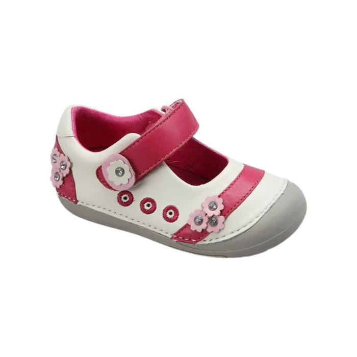 Momo Baby Girls Daisy Days Mary Jane White Leather Shoe - SafeSavings