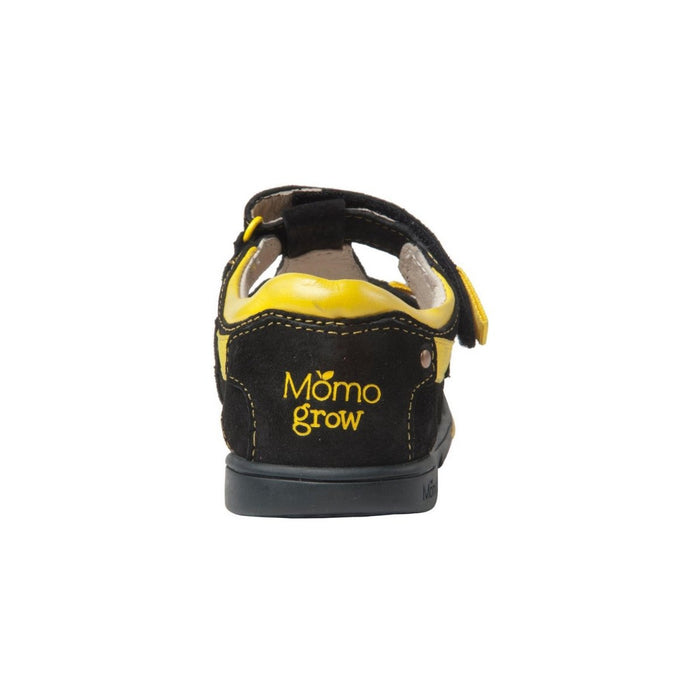 Momo Grow Boys Double-Strap Black/Yellow Sandal - SafeSavings