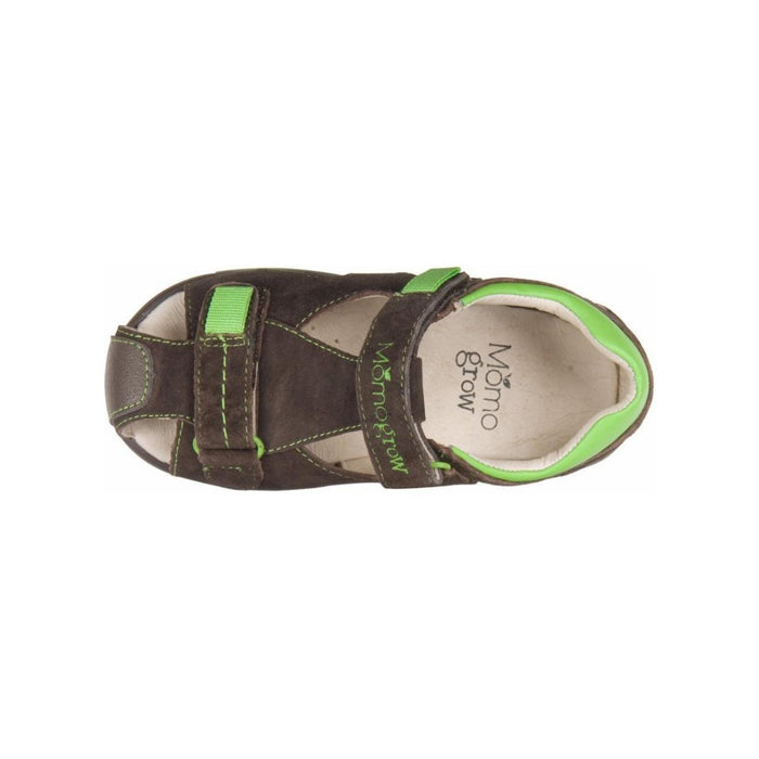 Momo Grow Boys Double-Strap Brown/Green Sandal - SafeSavings