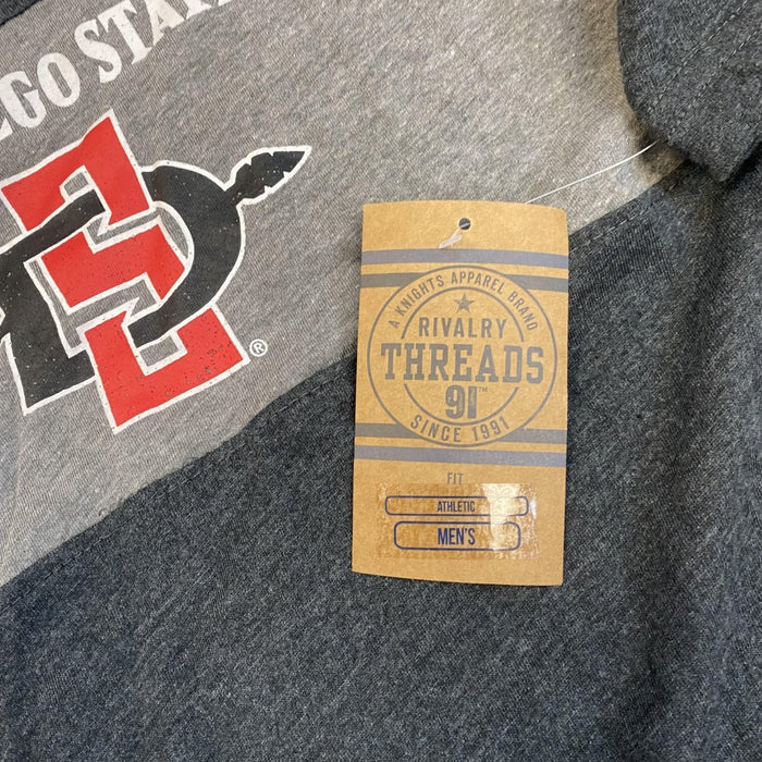 NCAA San Diego State SDSU Aztecs Men's Two-Tone Grey Short Sleeve T-Shirt - SafeSavings