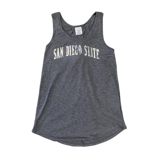 NCAA San Diego State SDSU Aztecs Women's Grey and Silver Tank Top T-Shirt - SafeSavings