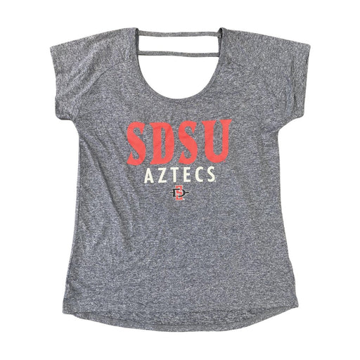 NCAA San Diego State SDSU Aztecs Women's Grey Short Sleeve T-Shirt - SafeSavings