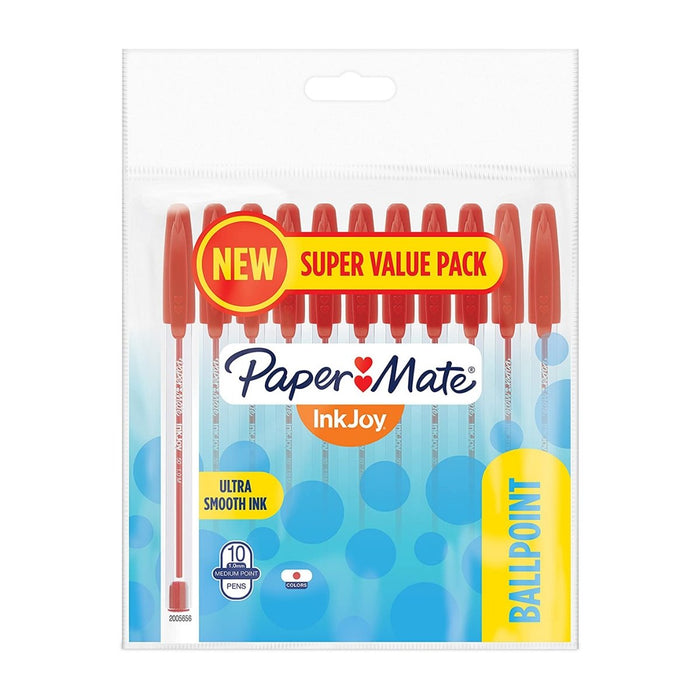 Papermate Super Value Pack Red Ballpoint Pens 10-Pack - SafeSavings