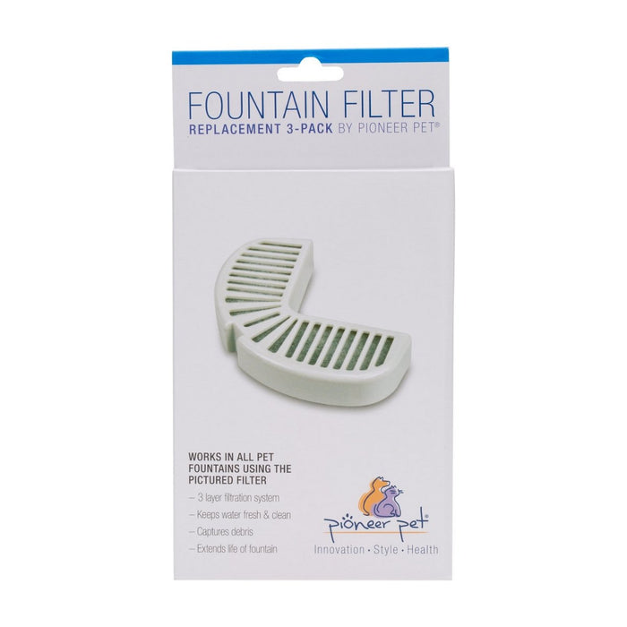 Pioneer Pet Replacement Filters for Ceramic & Stainless Steel Fountains 3pk - Best By