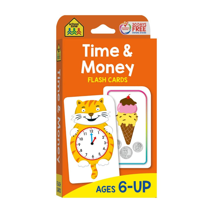 School Zone Time & Money Ages 6 and Up Flash Cards - SafeSavings