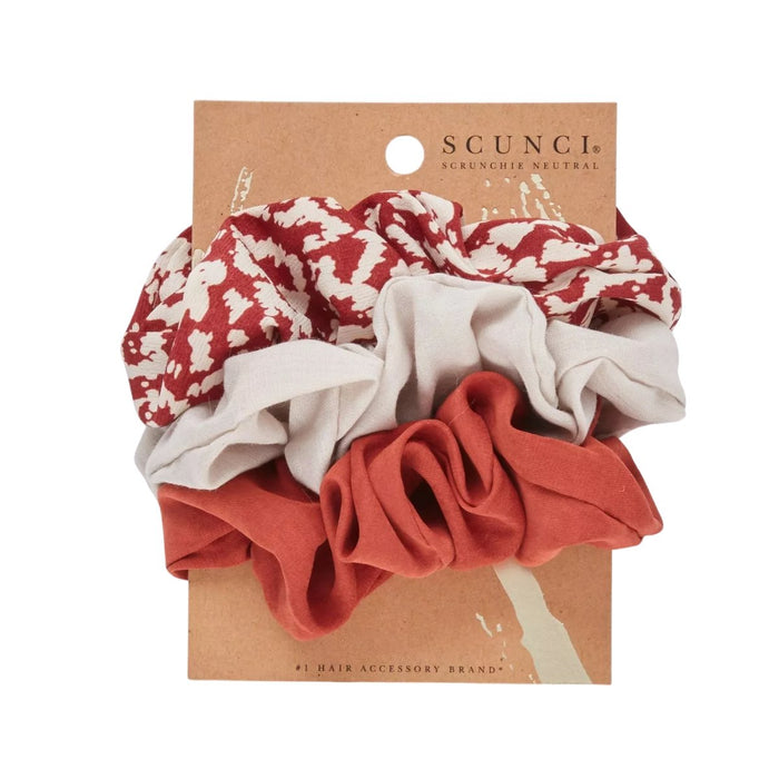 scunci Scrunchies Red Dot Print/Solid Gray/Solid Red 3pk - Best By