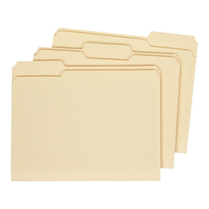 Universal 1/3 Cut Letter Size Manilla Tab File Folders 100-Pack - SafeSavings