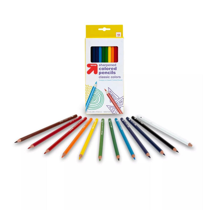 Up&Up Sharpened Colored Pencils Classic Colors 12-Pack - SafeSavings