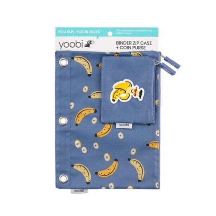 Yoobi Binder Zip Pencil Case Banana Nuts and Coin Purse - SafeSavings