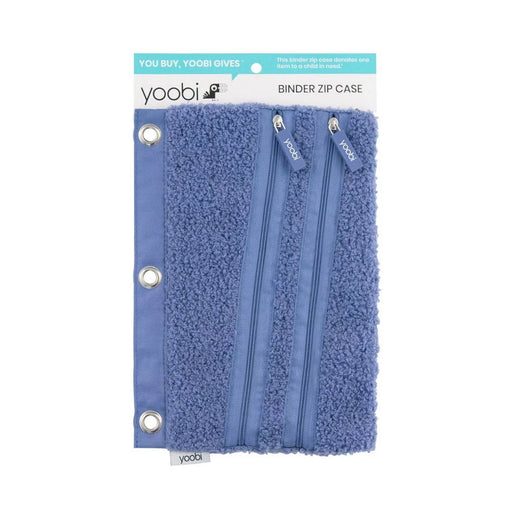 Yoobi Fuzzy Deep Periwinkle Binder Double Zip Pencil Case - Best By